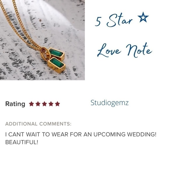 ❗️restocked❗️new Emerald Green Gemstone 18K Gold Plated Necklace - Picture 14 of 16